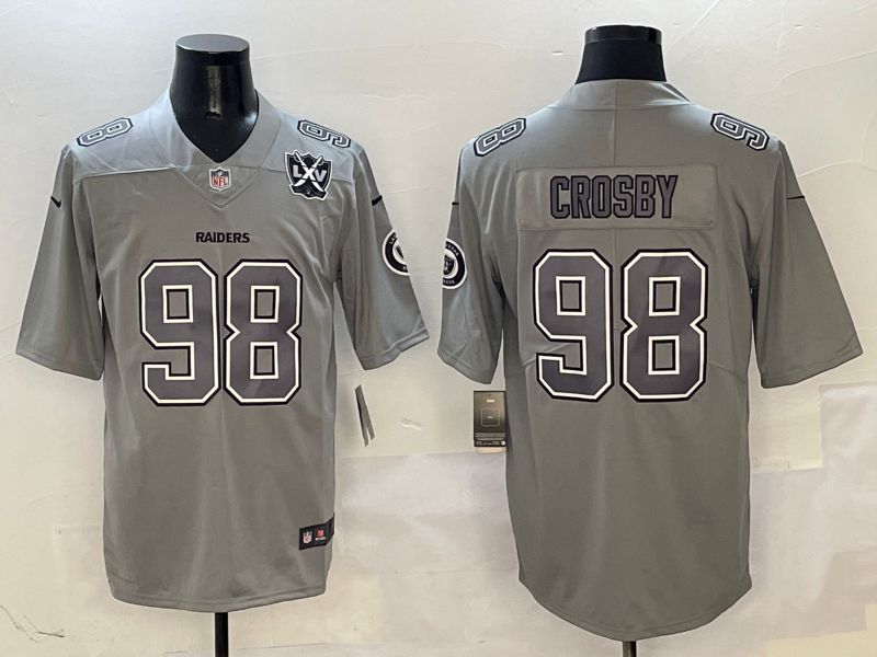 Men 2025 Oakland Raiders #98 Crosby Grey Nike Limited NFL Jersey style 43->oakland raiders->NFL Jersey